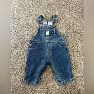 Vintage Arizona Jean Co Little Arizona Baby 3-6Months Denim Overalls Bib Snaps